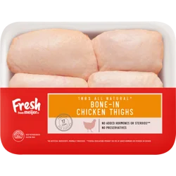 FRESH FROM MEIJER Meijer 100% All Natural Bone-In Chicken Thighs