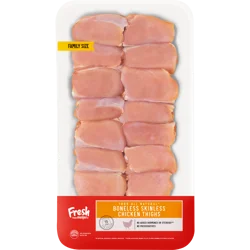 FRESH FROM MEIJER Meijer 100% All Natural Boneless Skinless Chicken Thighs, Family Pack
