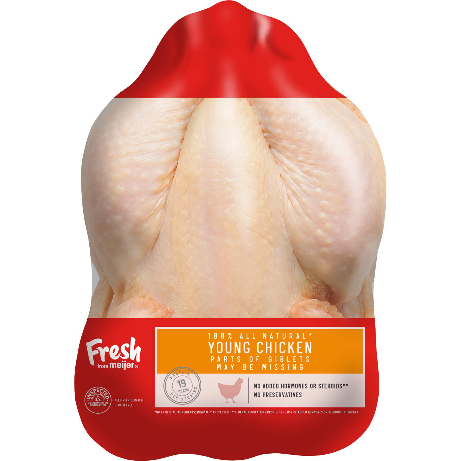 slide 1 of 3, FRESH FROM MEIJER Meijer 100% All Natural Bone-In Whole Chicken, per lb