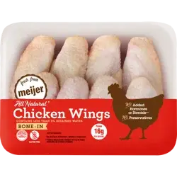 FRESH FROM MEIJER Meijer Bone-In Chicken Wings 100% All Natural