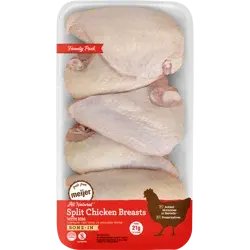 FRESH FROM MEIJER Meijer 100% All Natural Bone-In Split Chicken Breasts, Family Pack