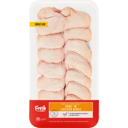 FRESH FROM MEIJER Meijer All Natural Bone-In Chicken Wings, Family Pack