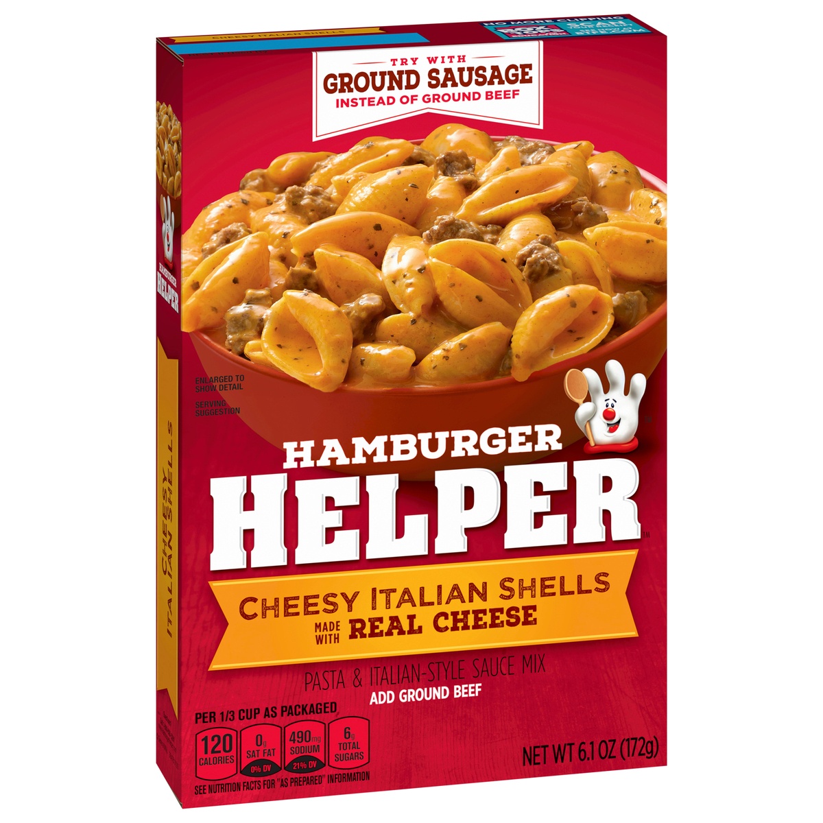 slide 2 of 11, Hamburger Helper, Cheesy Italian Shells,box, 6.1 oz