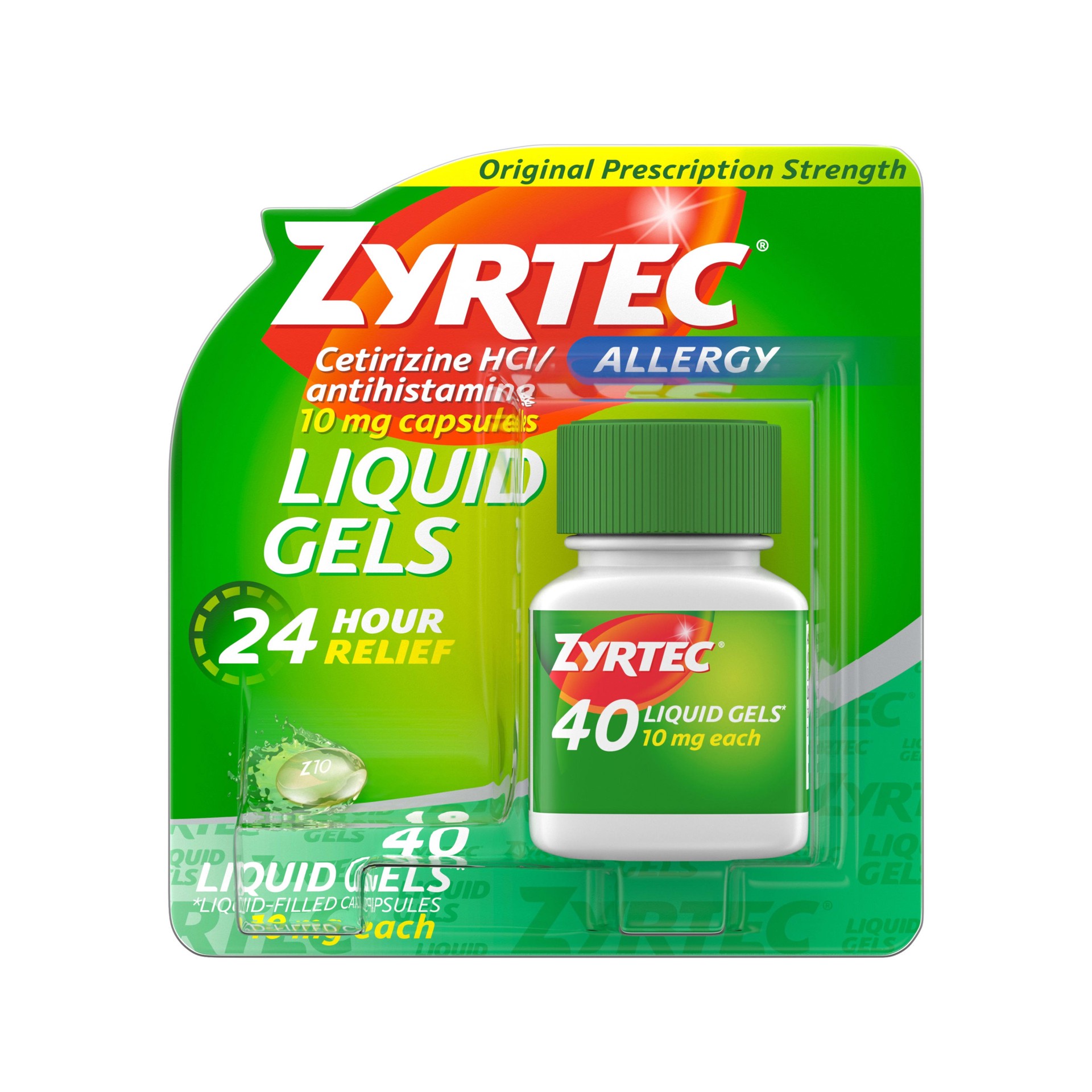 slide 1 of 7, Zyrtec 24 Hour Allergy Relief Capsules - Cetirizine HCl - 40ct, 40 ct