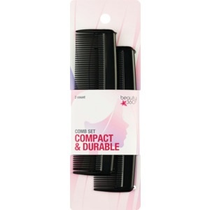 slide 1 of 1, Beauty 360 Compact & Durable Fine Tooth Pocket Comb Set, 2 ct