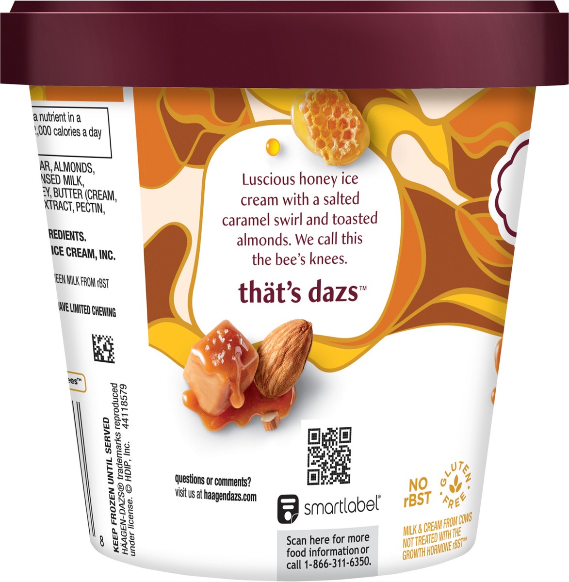 slide 6 of 7, Häagen-Dazs HAAGAN-DAZS Honey Salted Caramel Almond Ice Cream, 14 fl oz