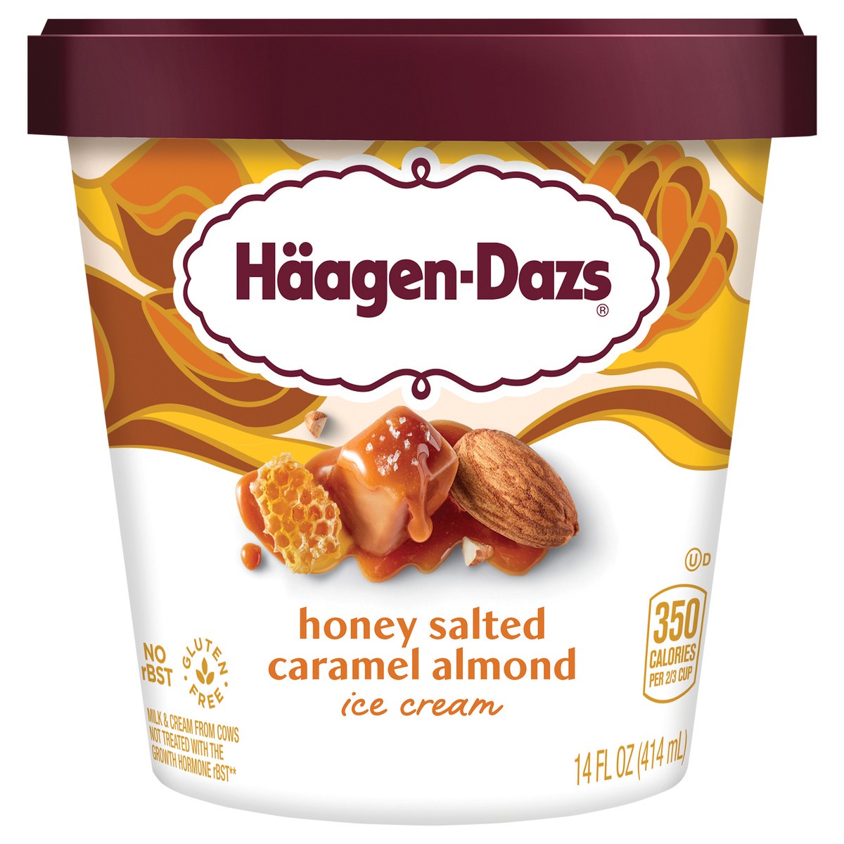 slide 1 of 7, Häagen-Dazs HAAGAN-DAZS Honey Salted Caramel Almond Ice Cream, 14 fl oz