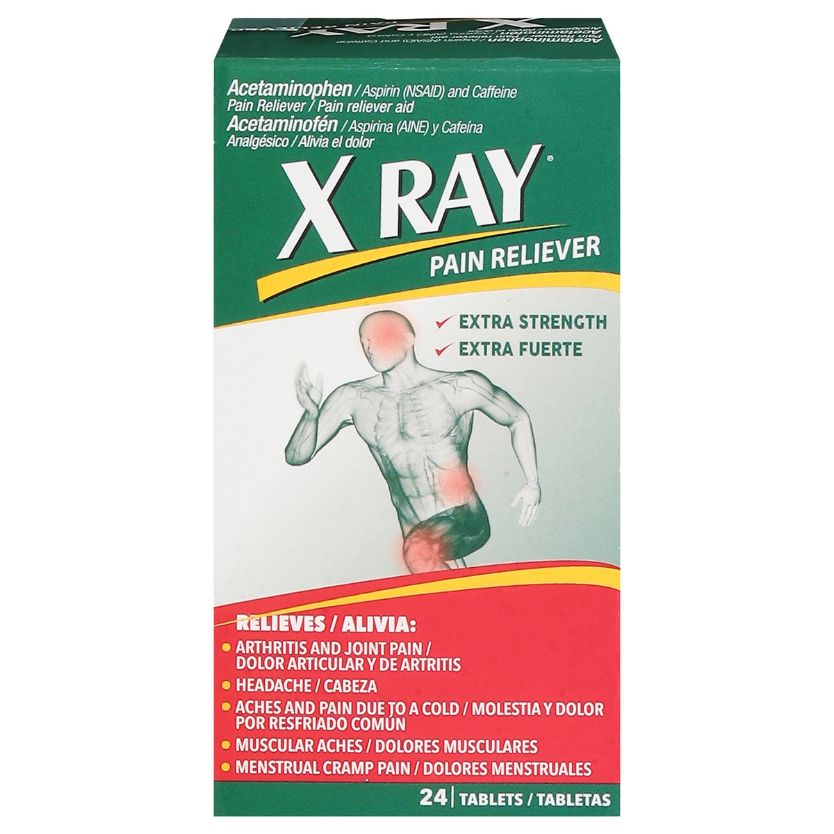 slide 1 of 15, X Ray Acetaminophen Pain Reliever Tablets, 24 ct