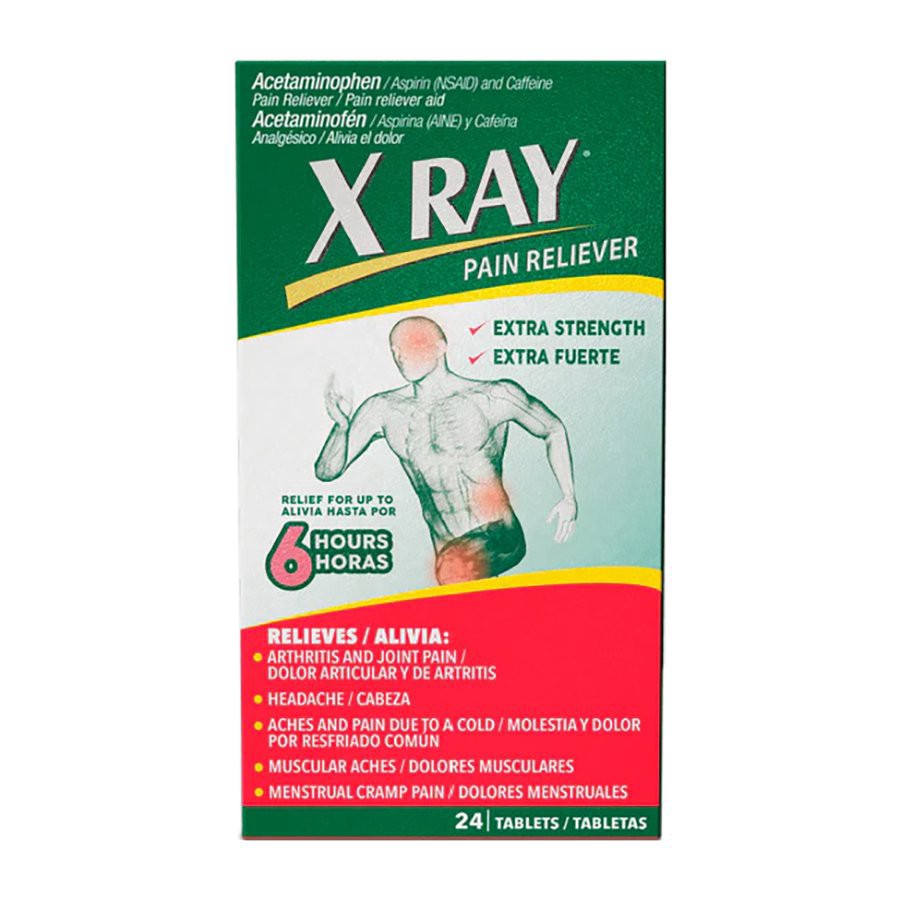 slide 1 of 1, X Ray Acetaminophen Pain Reliever Tablets, 24 ct