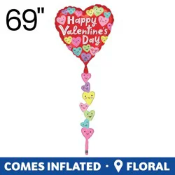 Happy Valentine's Day Happy Hearts Air Walkers Helium Filled Balloon - Walker