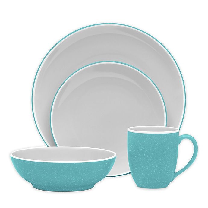 slide 1 of 1, Noritake ColorTrio Coupe Place Setting - Turquoise, 4 ct