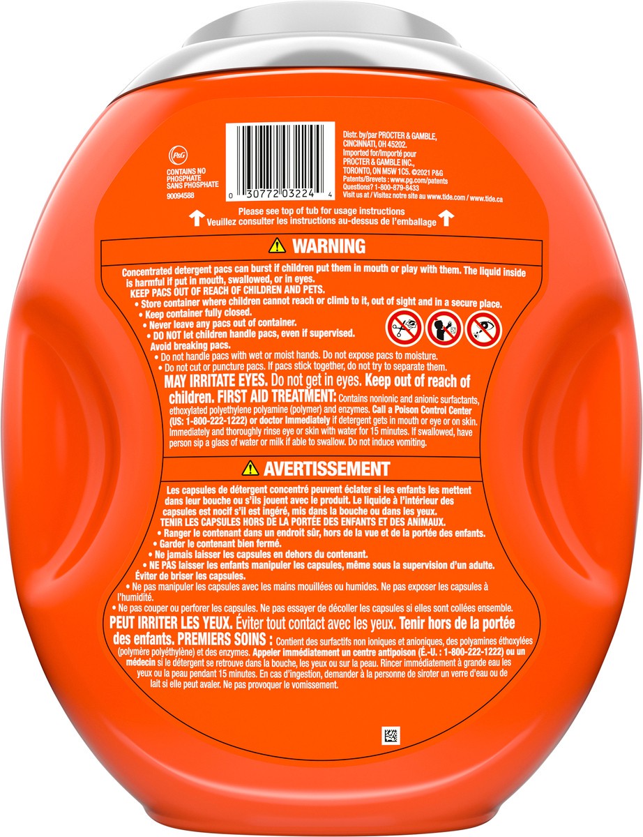 slide 3 of 4, Tide Ultra OXI Power PODS with Odor Eliminators Laundry Detergent Pacs, 48 Count, For Visible and Invisible Dirt, 48 ct