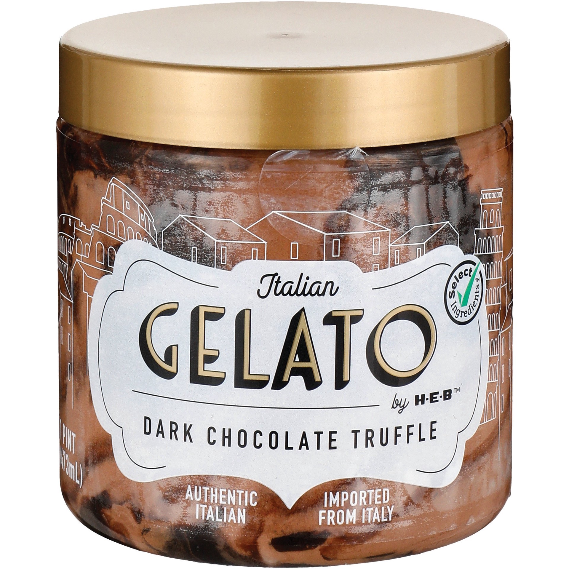slide 1 of 1, Italian Gelato by H-E-B Dark Chocolate Truffle Gelato, 1 pint