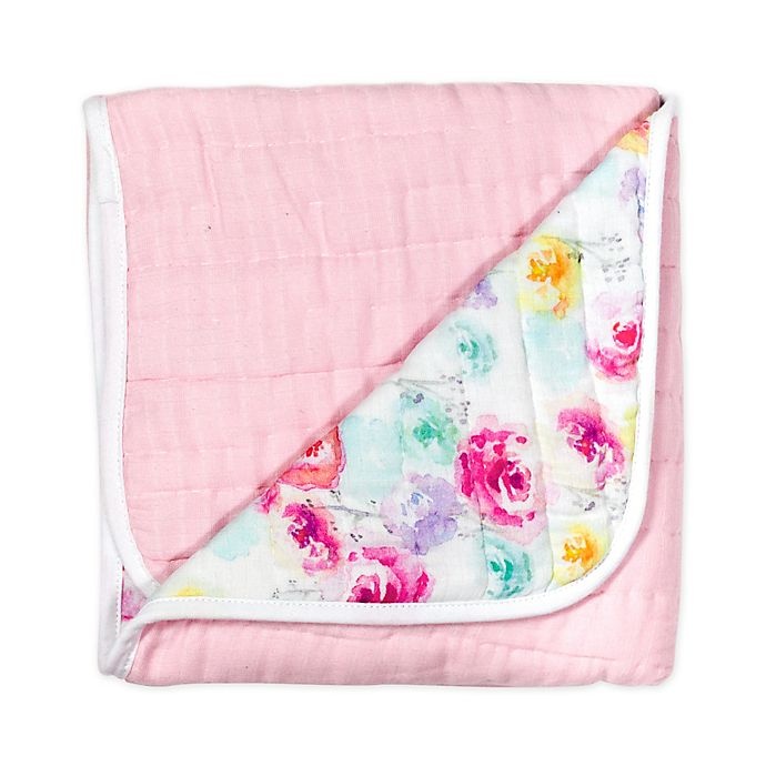 slide 1 of 3, The Honest Company Rose Blossom Organic Cotton Quilted Blanket, 1 ct