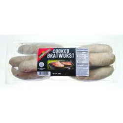Schweigert Cooked Bratwurst, Natural Casing, 24 Ounce