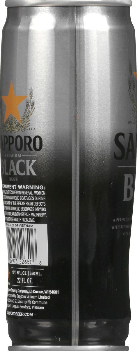 slide 7 of 11, Sapporo Premium Black Beer 22oz Single Can, 72 fl oz