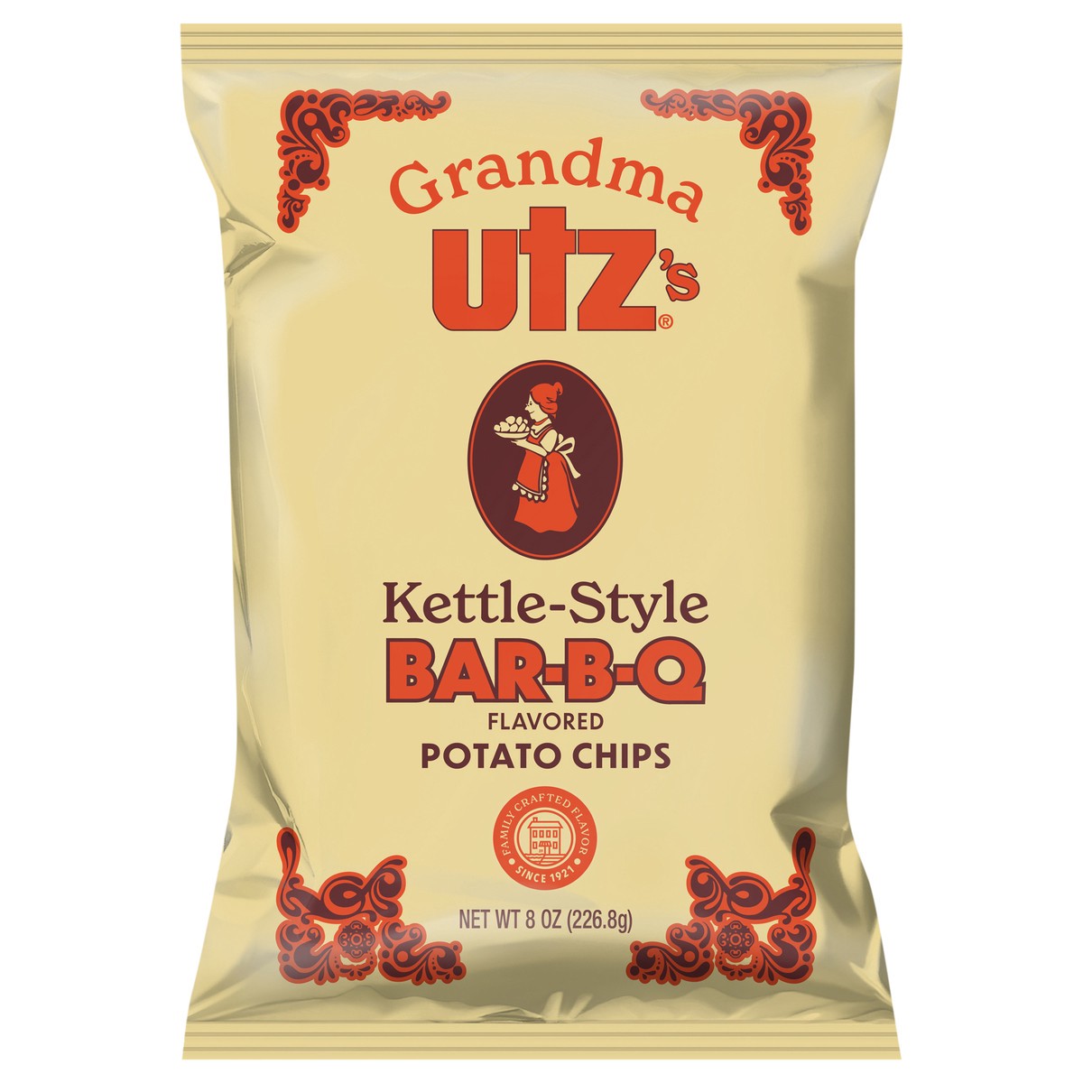 slide 1 of 2, Utz BBQ Grandma Potato Chips, 8 oz