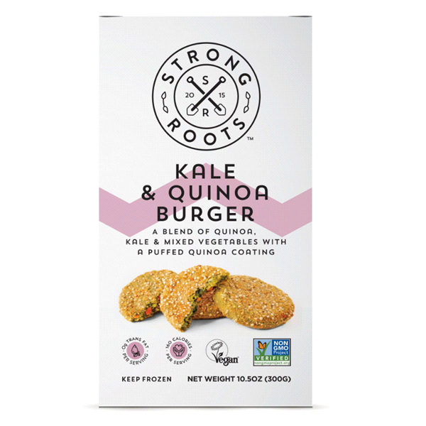 slide 1 of 1, Strong Roots Kale & Quinoa Burger, 10.5 oz