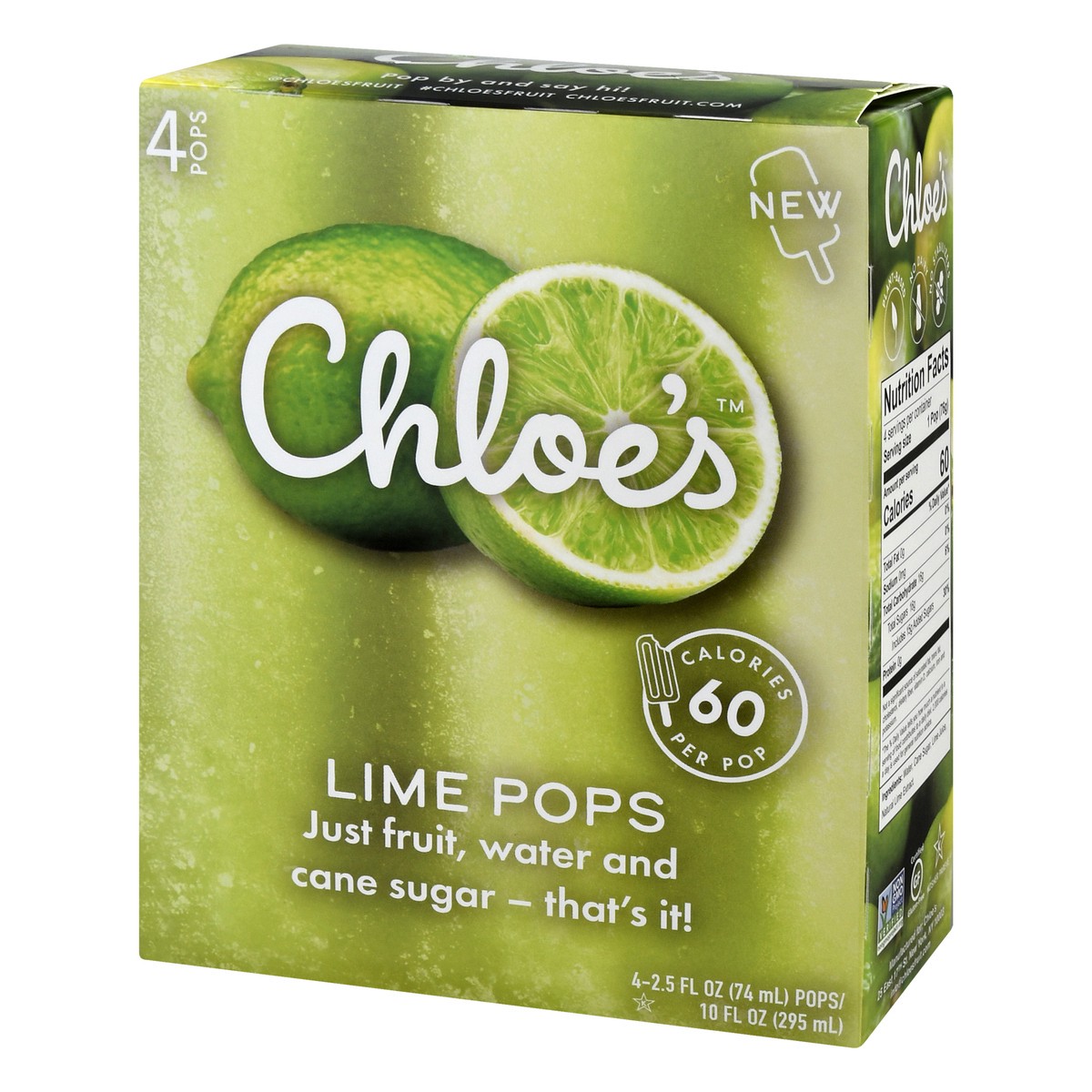 slide 2 of 13, Chloe's Lime Pops 4 ea, 1 ct