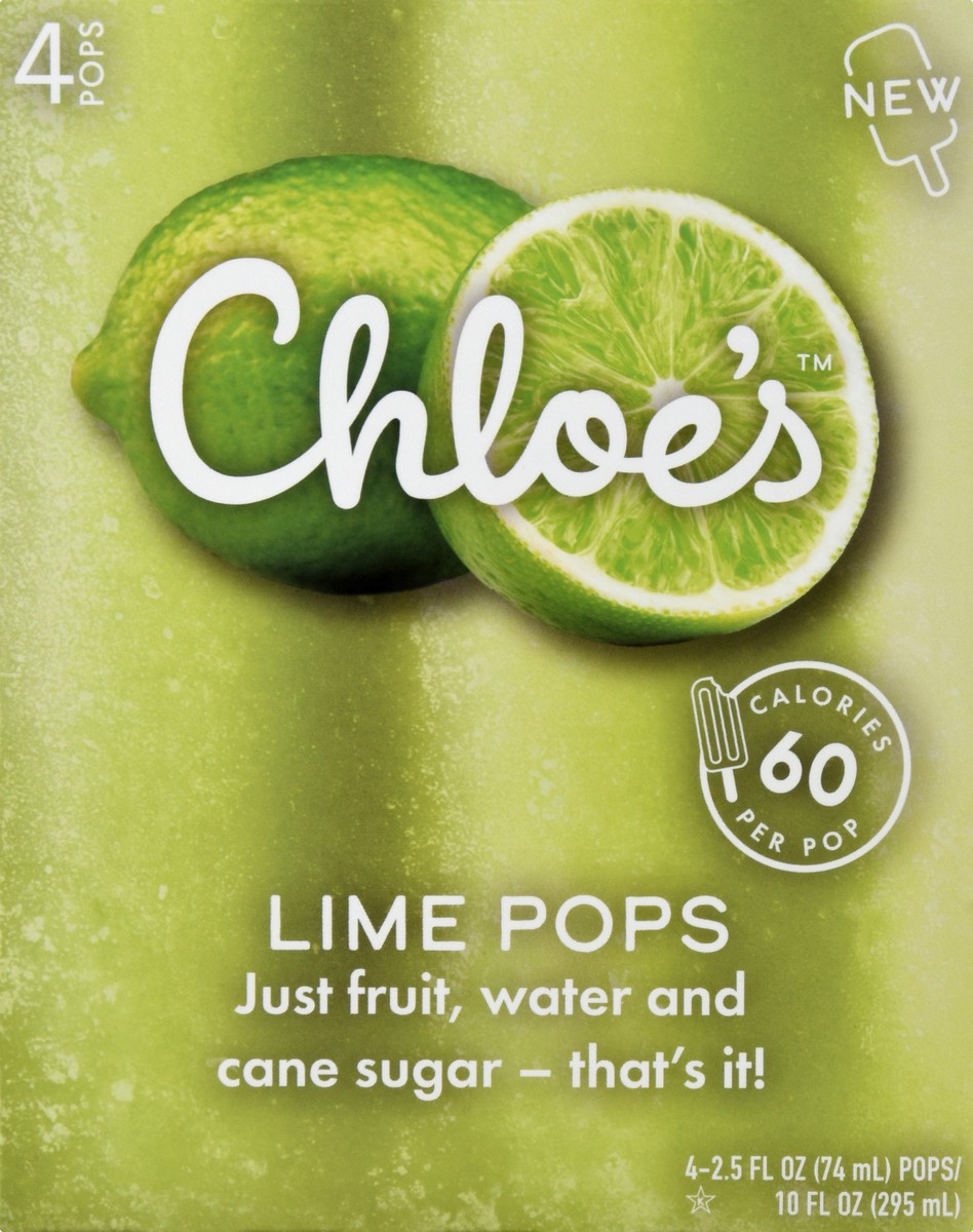 slide 10 of 13, Chloe's Lime Pops 4 ea, 1 ct