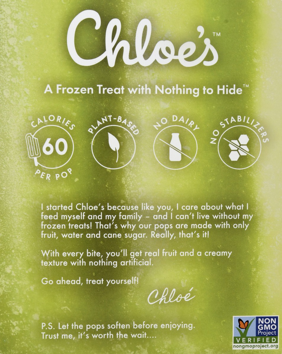 slide 11 of 13, Chloe's Lime Pops 4 ea, 1 ct