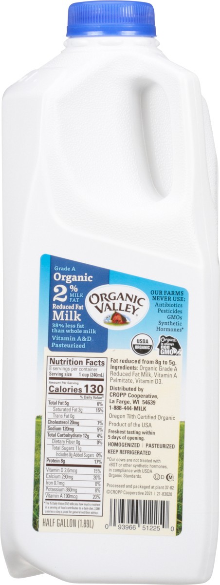 slide 7 of 14, Organic Valley Fresh 2% Milk, 1/2 gal