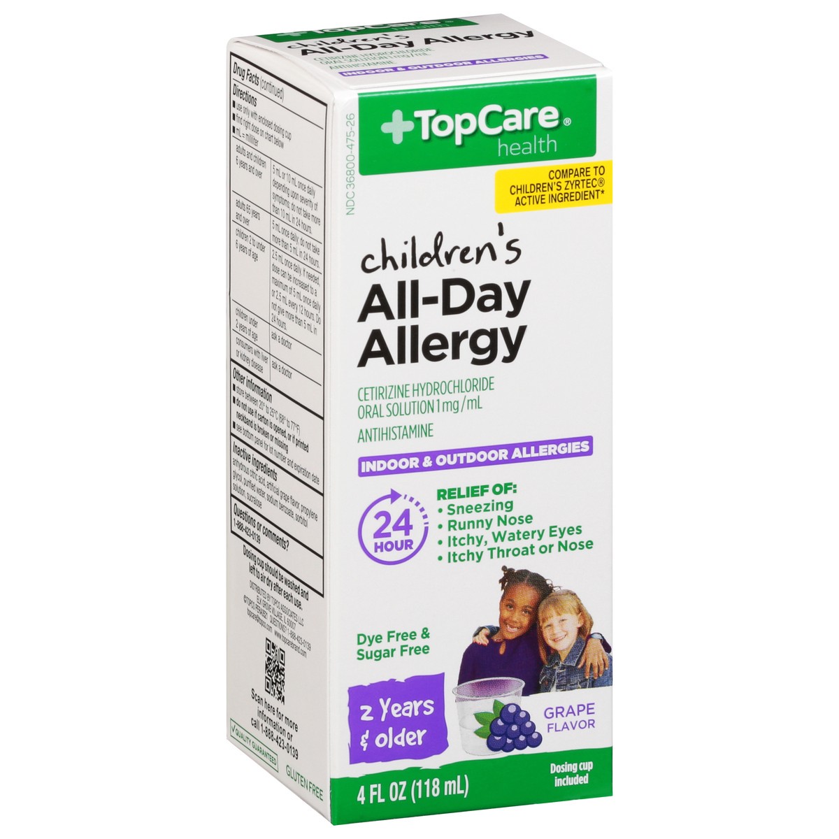 slide 9 of 9, TopCare Children's All-Day Allergy Grape Flavor, 4 fl oz