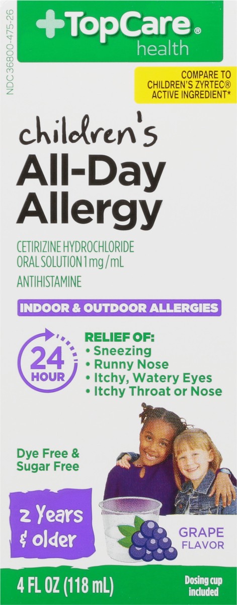 slide 8 of 9, TopCare Children's All-Day Allergy Grape Flavor, 4 fl oz