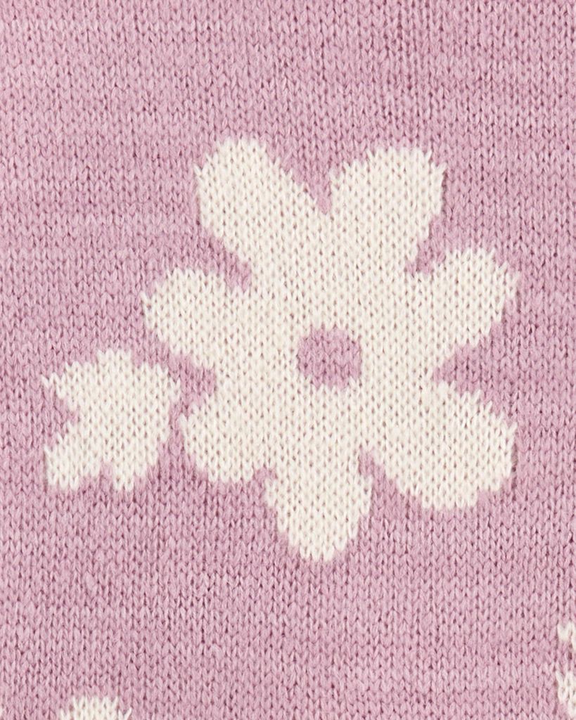 slide 2 of 2, Carter's Kid Floral Mohair-Like Sweater Purple 8, 1 ct