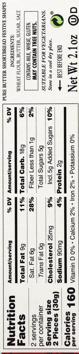 slide 5 of 6, Walker's Festive Shapes Shortbread 2.1 oz, 2.1 oz