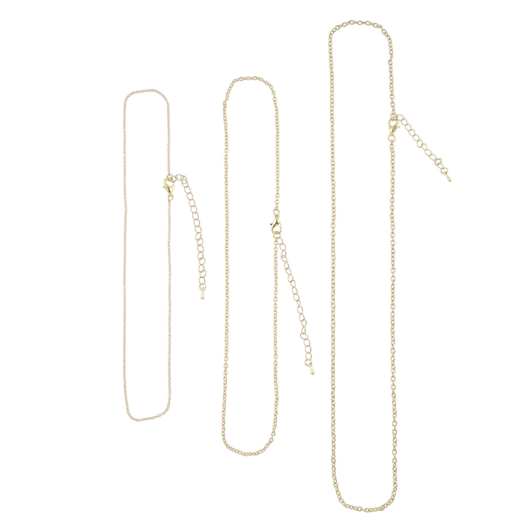 slide 2 of 2, 14k Gold Plated Cable Necklace Set By Bead Landing, 3 necklaces
