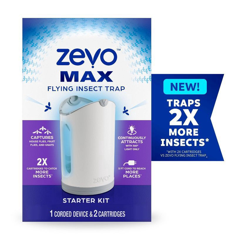 slide 2 of 11, Zevo Max Flying Insect Trap Starter Kit, 2 ct