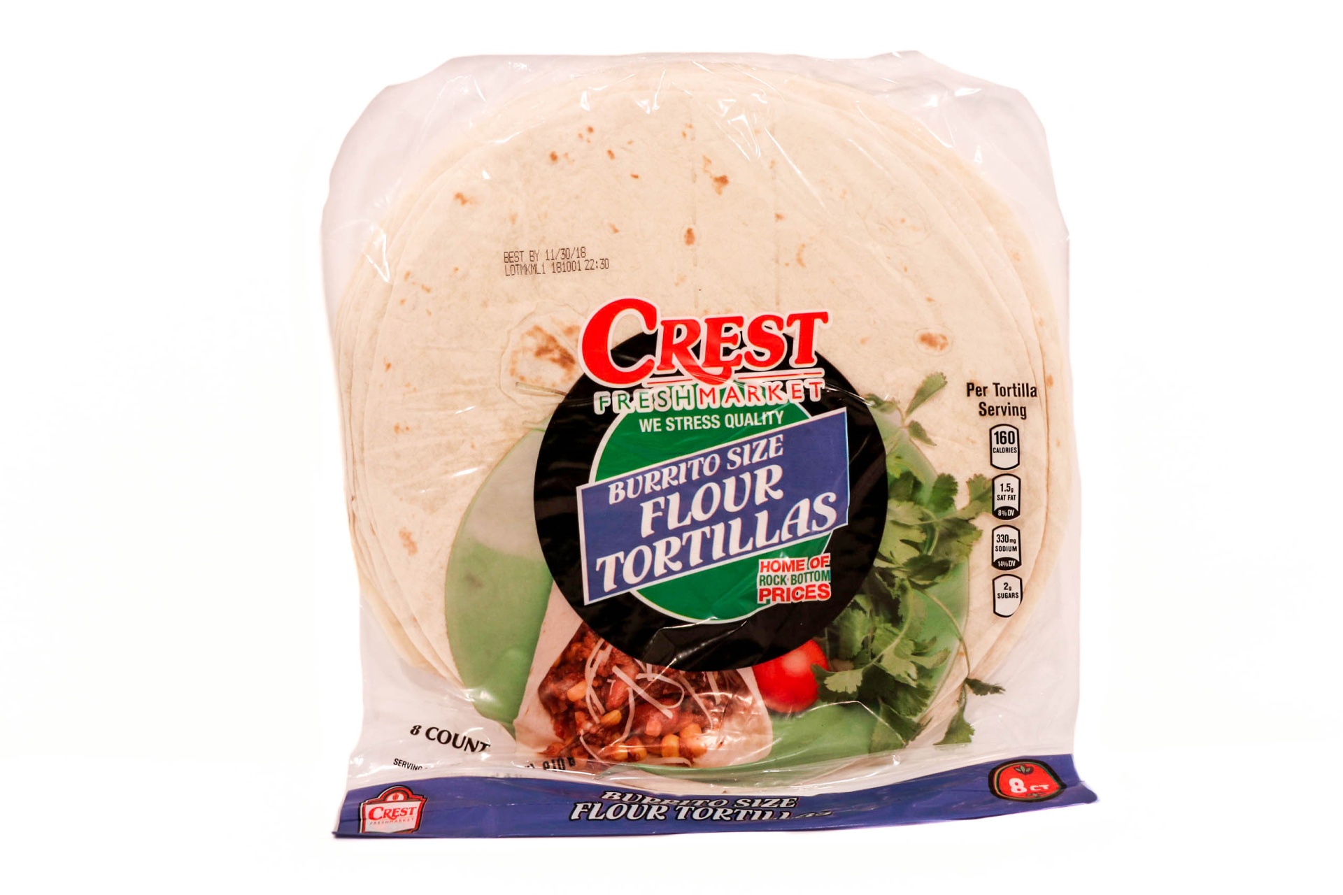 slide 1 of 1, Crest Foods Crest Burrito Tortilla, 20 oz