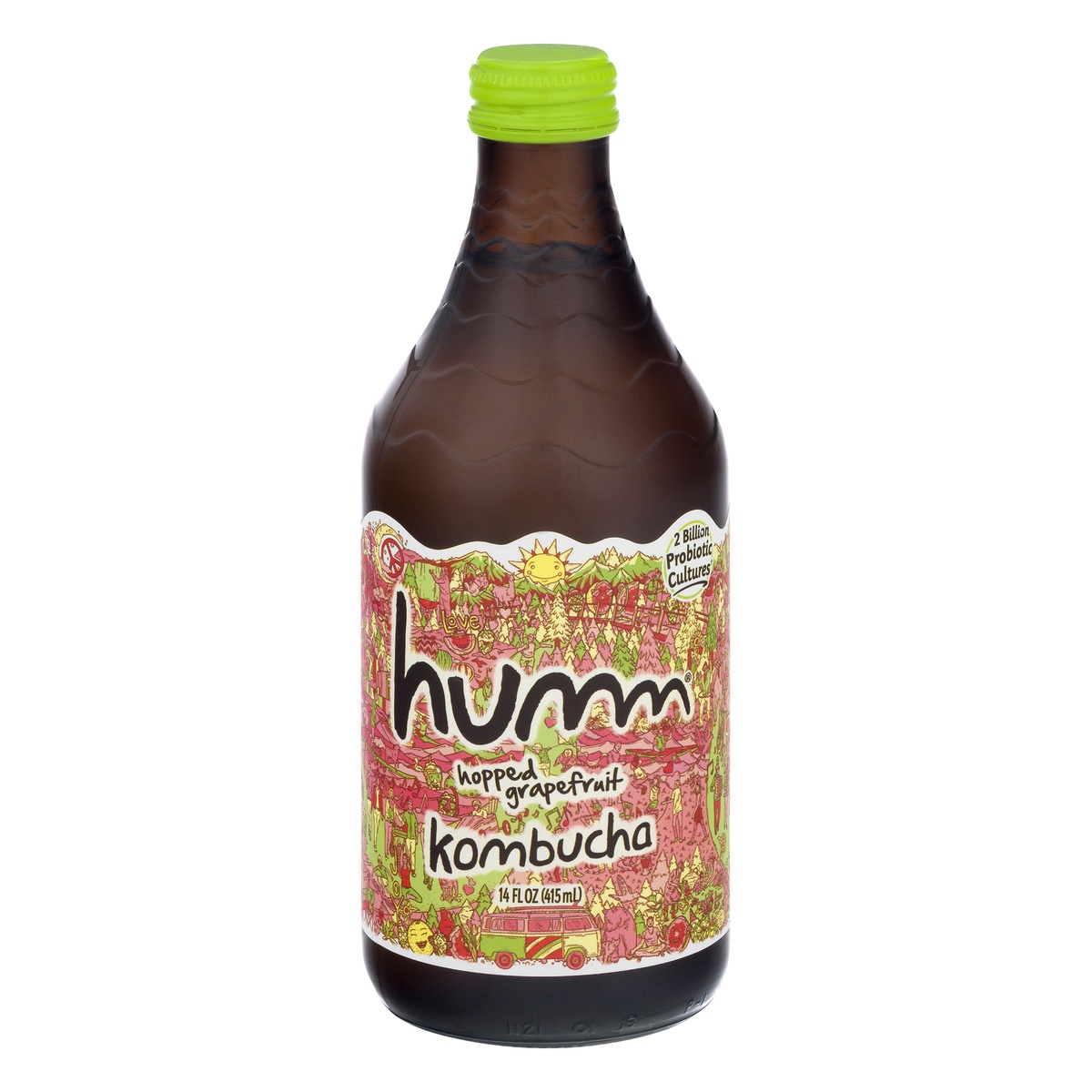 slide 1 of 9, Humm Hopped Grapefruit Kombucha 14 oz, 414 ml