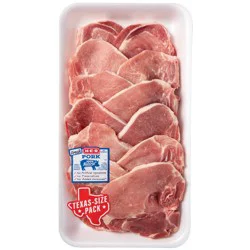 H-E-B Bone-in Center Loin Pork Chops - Texas-Size Pack