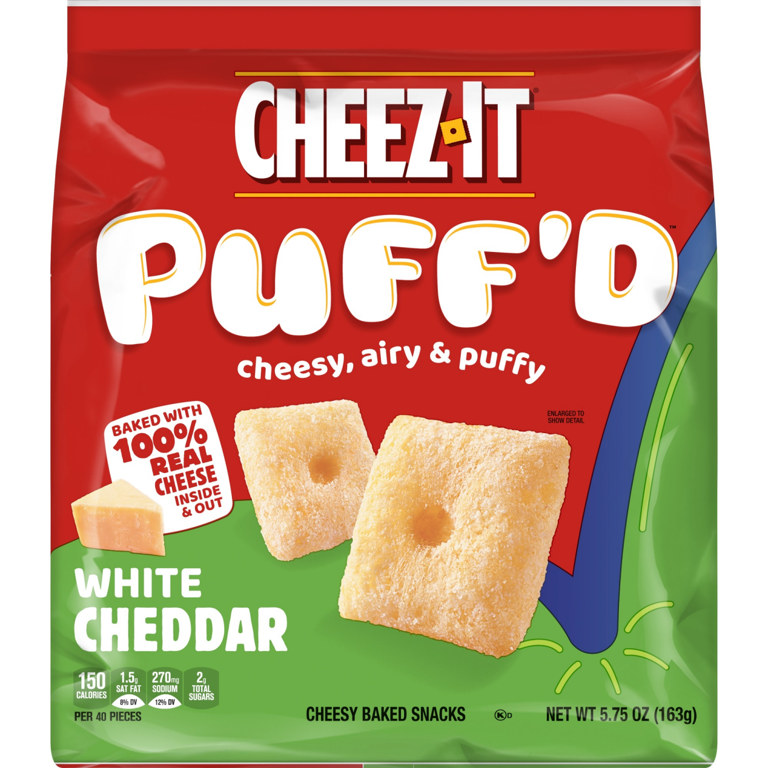 slide 1 of 8, Cheez-It Puff'd™ White Cheddar Cheesy Baked Snacks, 5.75 oz