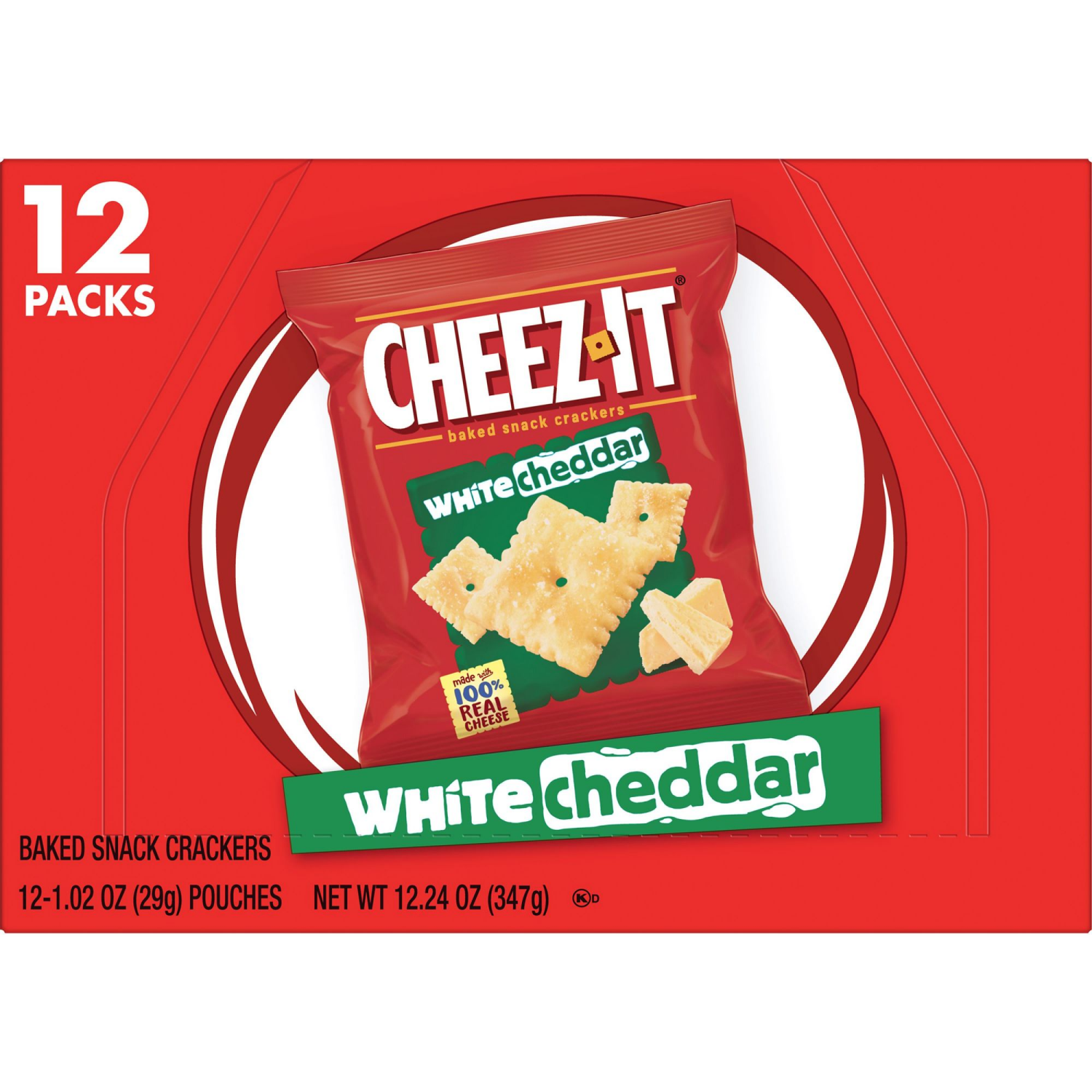 slide 3 of 8, Cheez-It White Cheddar Baked Snack Crackers, 12 ct