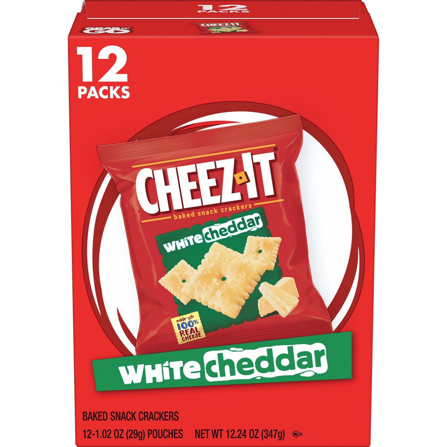 slide 1 of 8, Cheez-It White Cheddar Baked Snack Crackers, 12 ct
