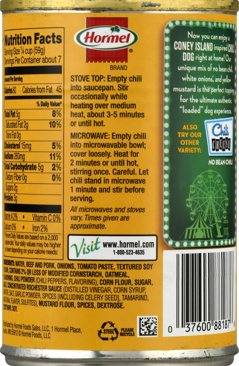 slide 6 of 9, Hormel Coney Island No Bean Chili 15 oz, 15 oz