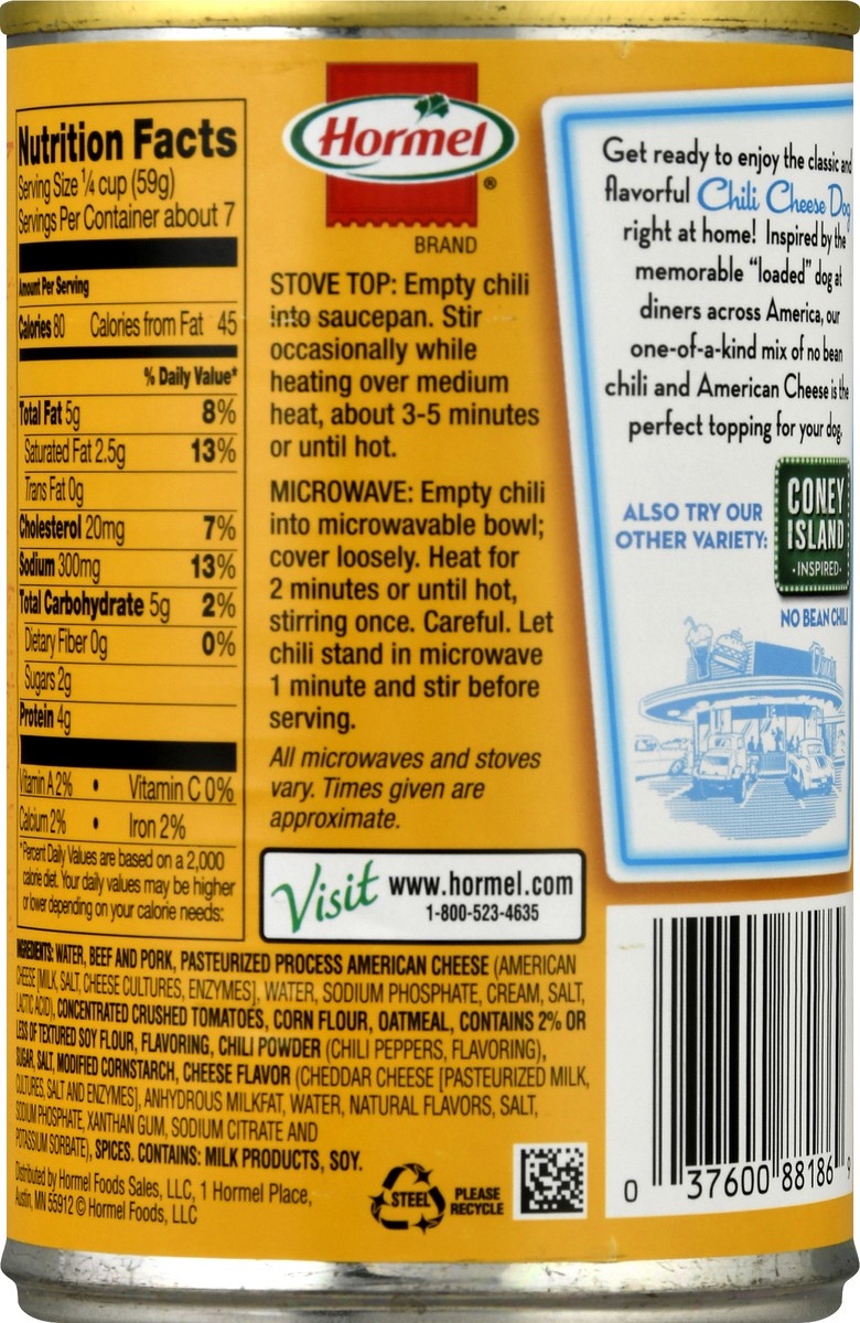 slide 4 of 9, Hormel Cheese Chili 15 oz, 15 oz