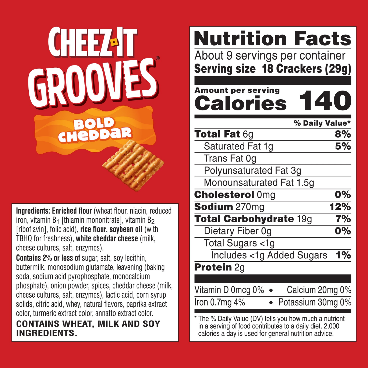 slide 7 of 8, Cheez-It Grooves Bold Cheddar Cheese Crackers, 9 oz