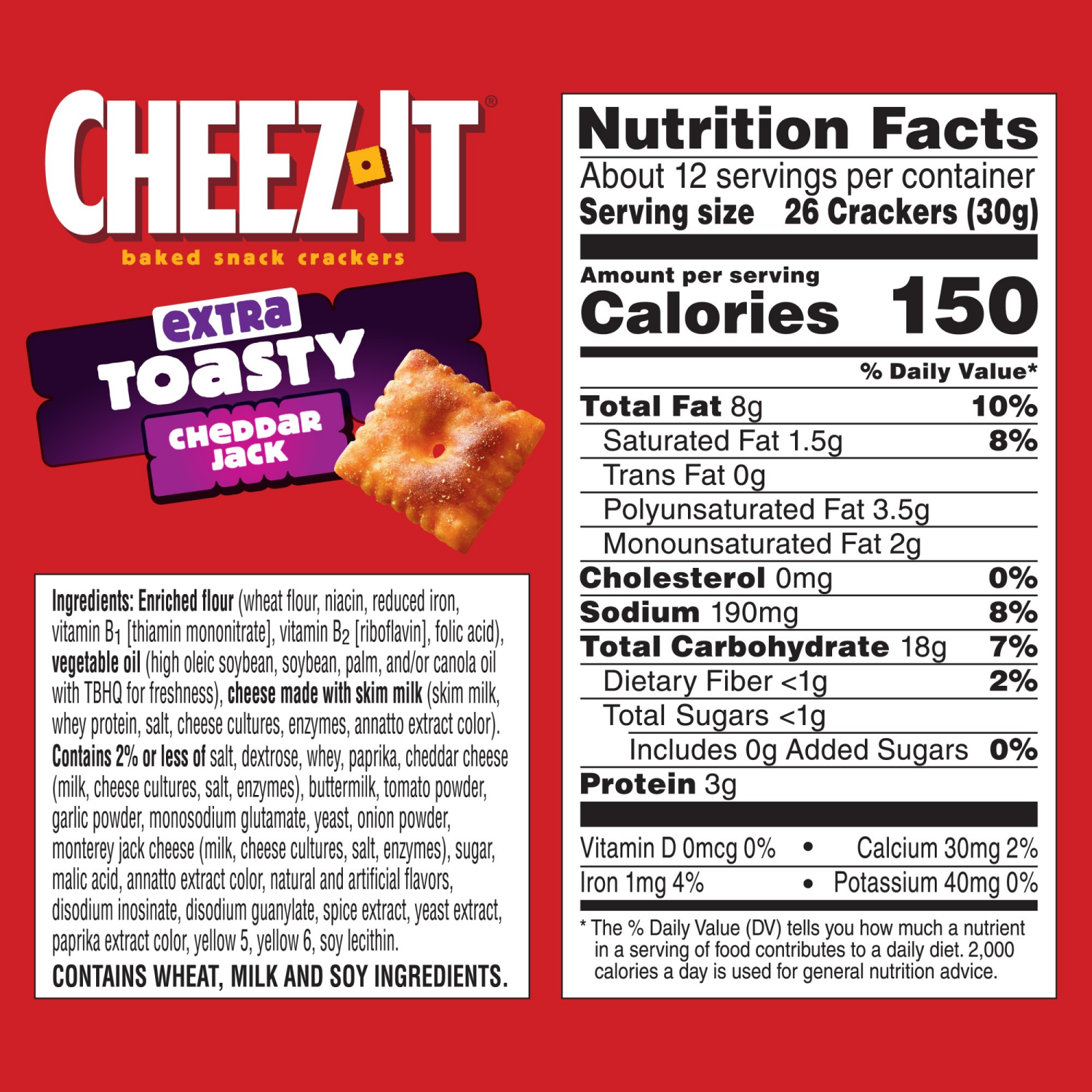 slide 7 of 8, Cheez-It Extra Toasty Cheddar Jack Cheese Crackers, 12.4 oz