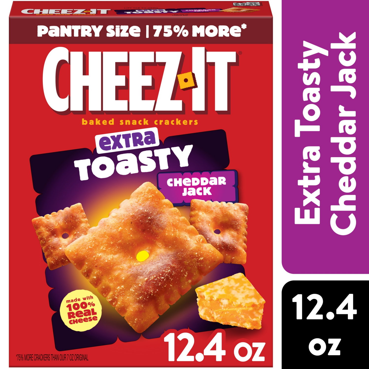 slide 1 of 8, Cheez-It Extra Toasty Cheddar Jack Cheese Crackers, 12.4 oz
