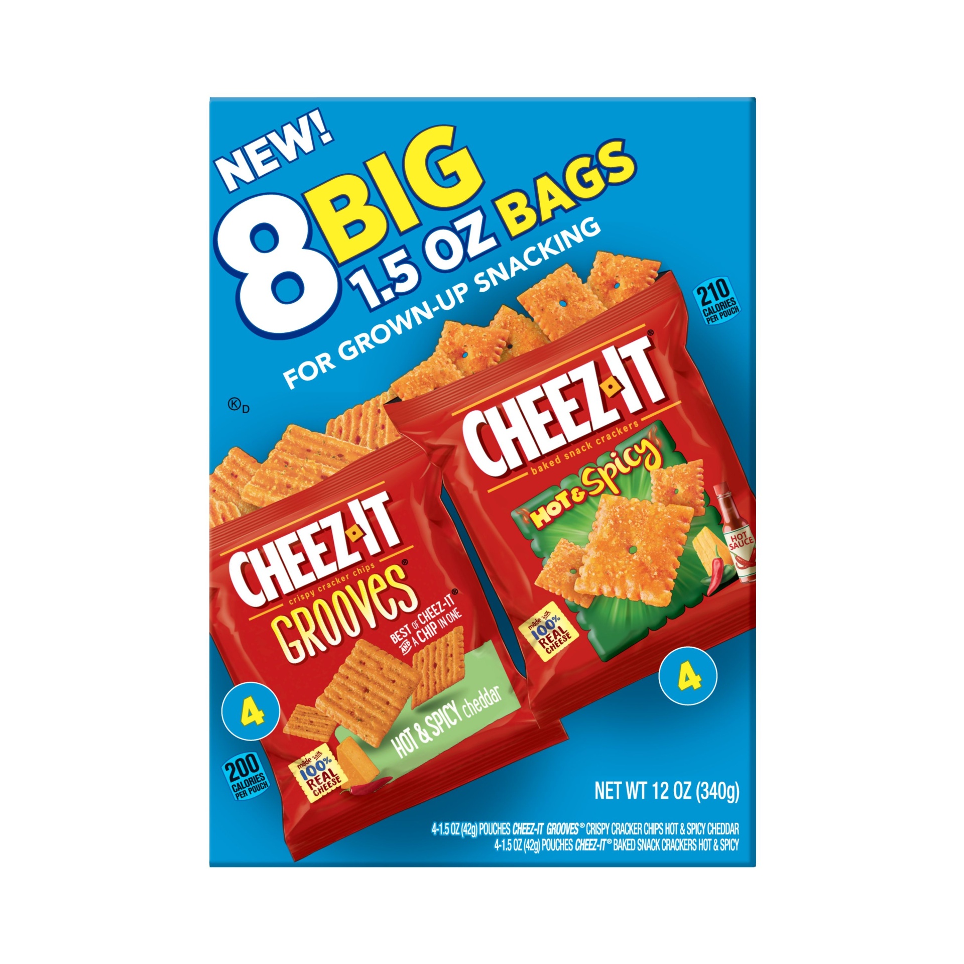 slide 2 of 7, Cheez-It Grooves And Hot & Spicy Variety Pack, 8 ct