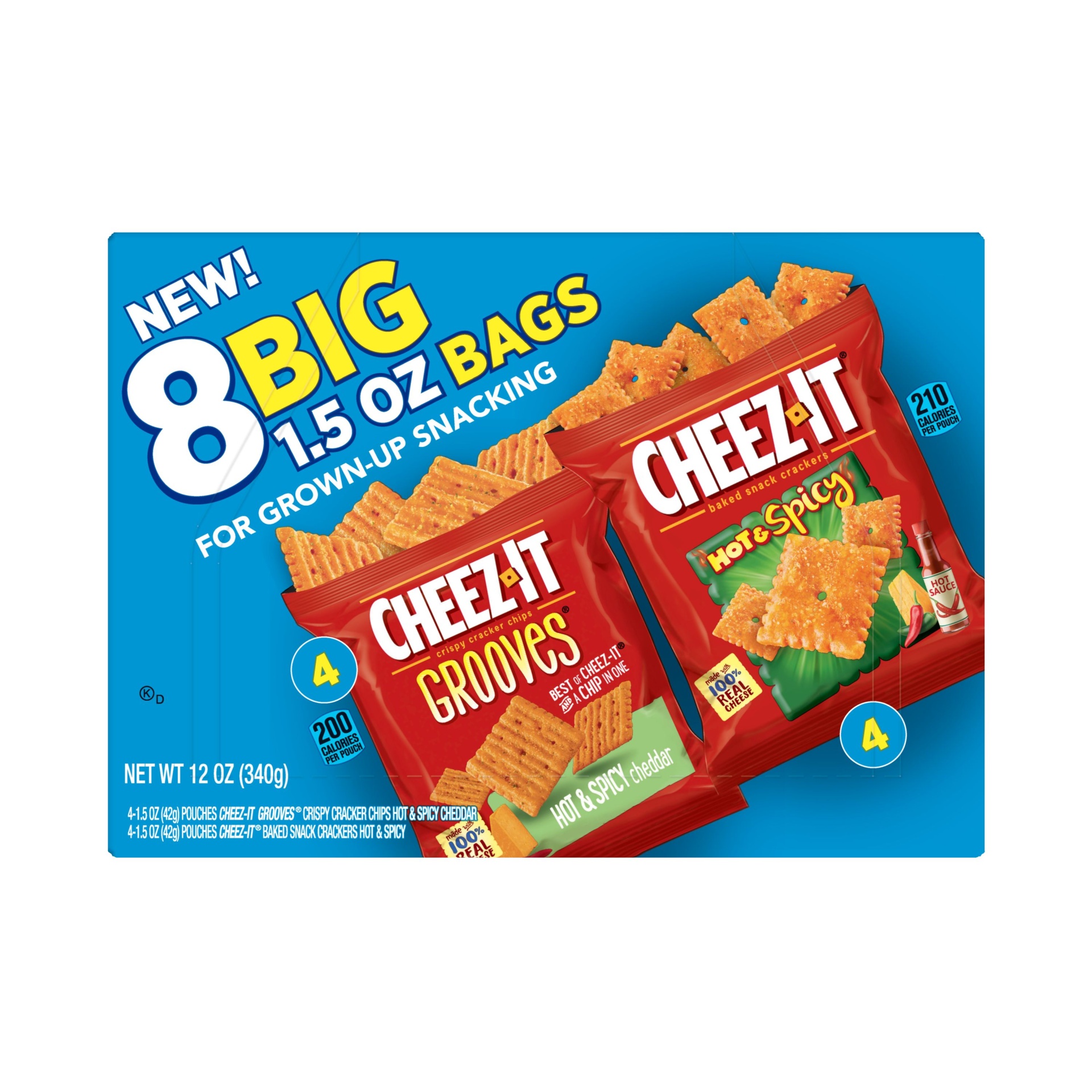 slide 3 of 7, Cheez-It Grooves And Hot & Spicy Variety Pack, 8 ct