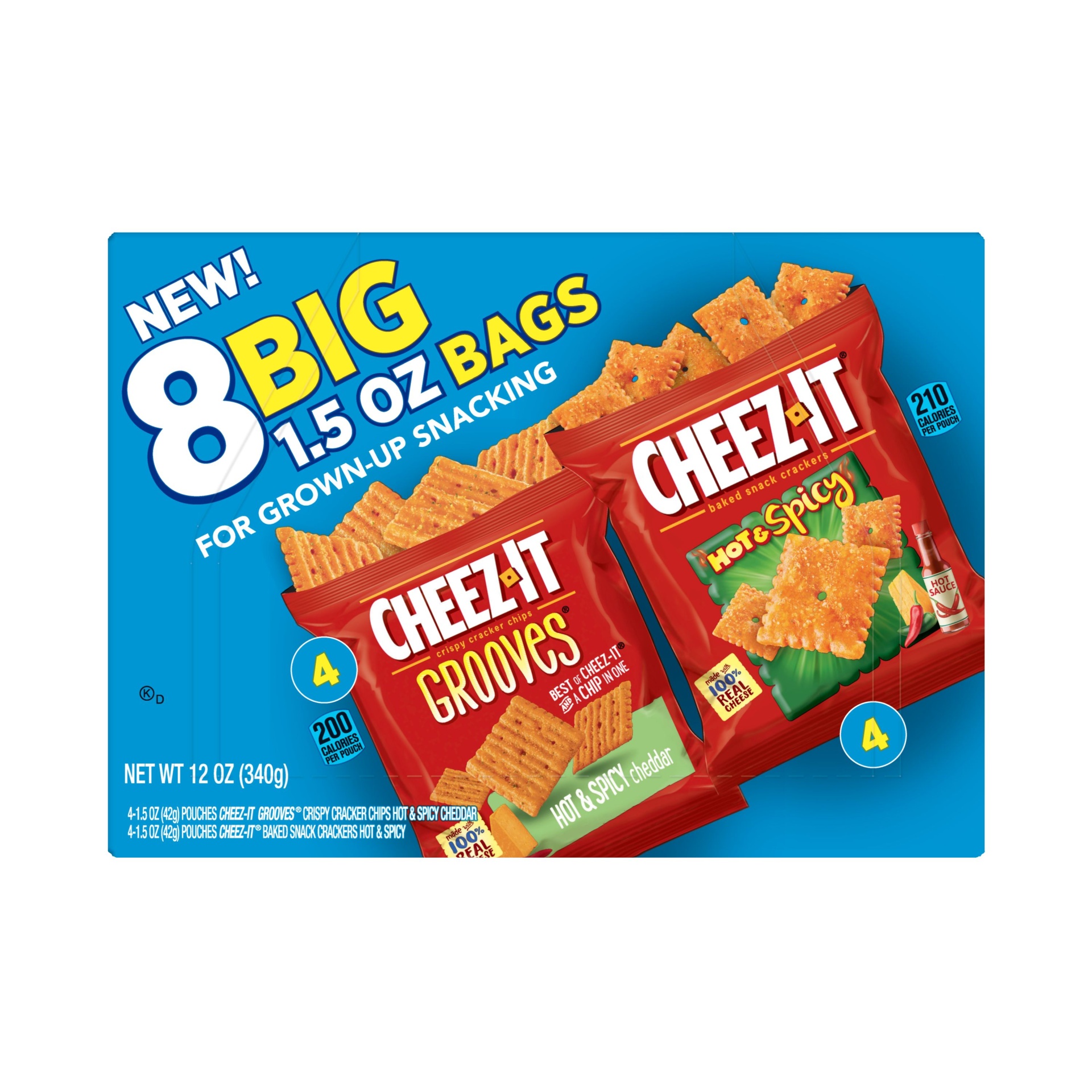 slide 5 of 7, Cheez-It Grooves And Hot & Spicy Variety Pack, 8 ct