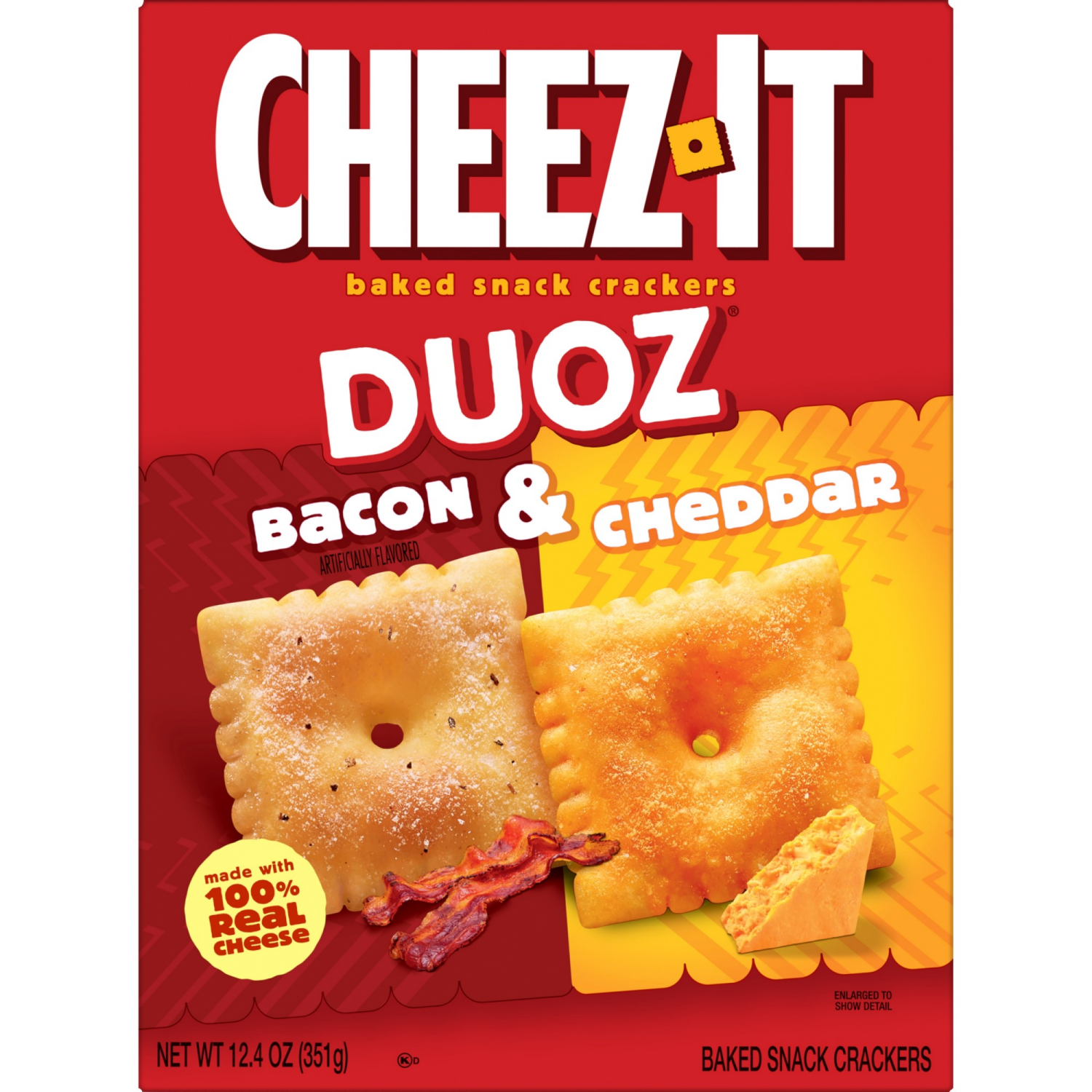 slide 5 of 8, Cheez-It DUOZ Bacon and Cheddar Baked Snack Crackers, 12.4 oz