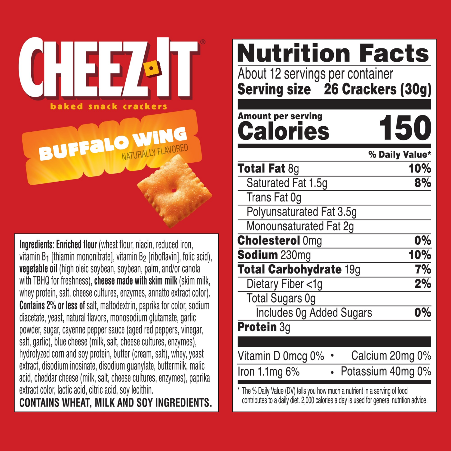 slide 7 of 8, Cheez-It Buffalo Wing Cheese Crackers, 12.4 oz