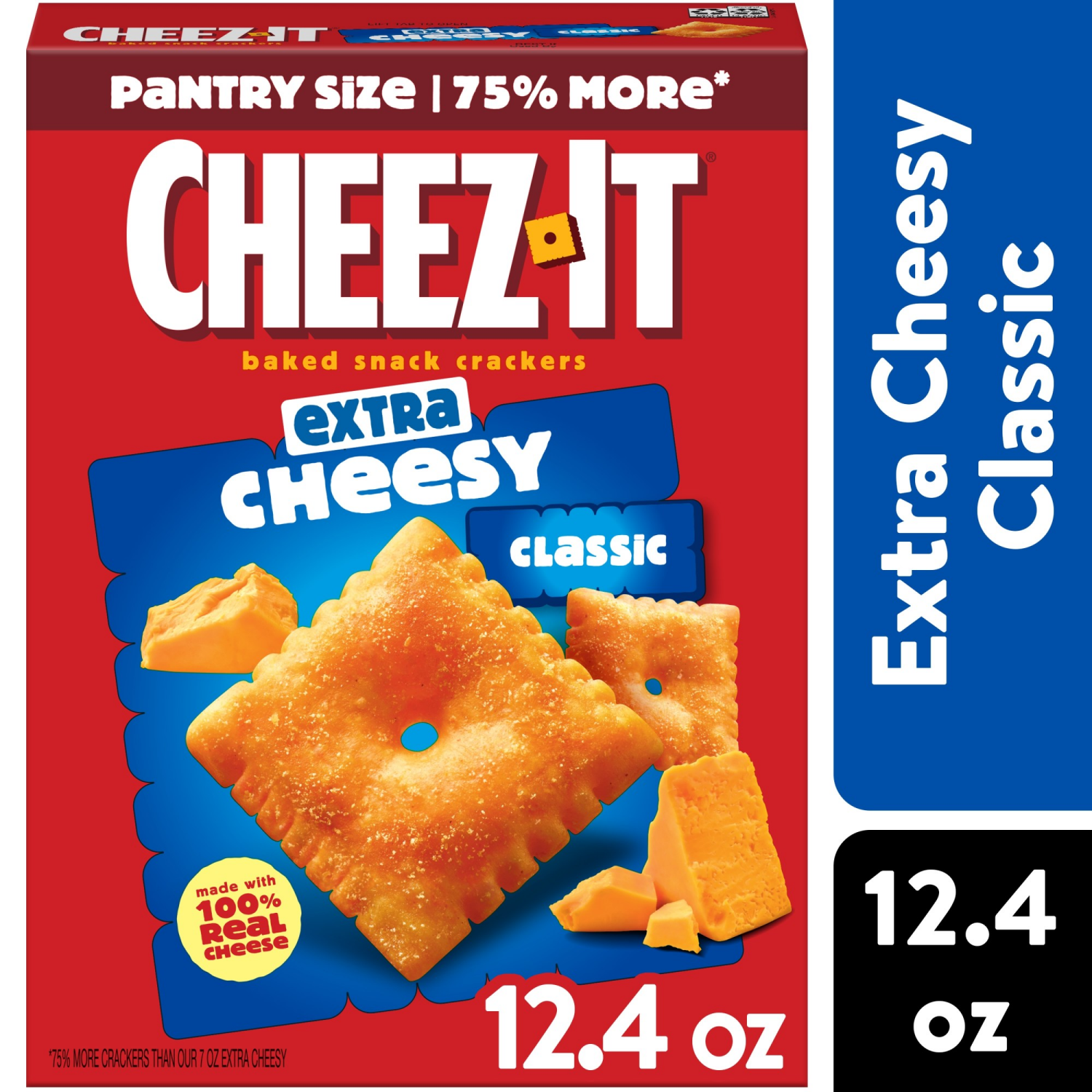 slide 1 of 8, Cheez-It Extra Cheesy Cheese Crackers, 12.4 oz