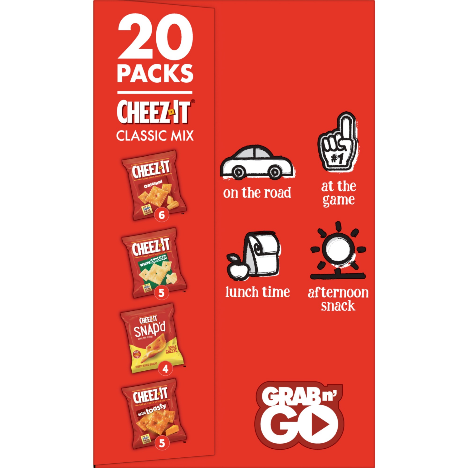 slide 2 of 8, Cheez-It Cheese Crackers Variety Pack, 20 ct